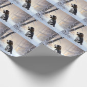 Engelse Springer Spaniel Laat het Sneeuwen Kerstmi Cadeaupapier (Hoek)