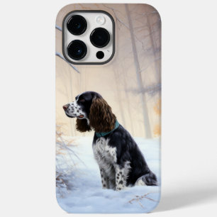 Engelse Springer Spaniel Laat het sneeuwen Kerstmi Case-Mate iPhone 14 Pro Max Hoesje