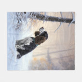 Engelse Springer Spaniel Laat het sneeuwen Kerstmi Fleece Deken (Voorkant (Horizontaal))