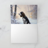Engelse Springer Spaniel Laat het sneeuwen Kerstmi Kaart (Binnen)