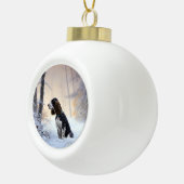 Engelse Springer Spaniel Laat het sneeuwen Kerstmi Keramische Bal Ornament (Rechts)