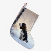 Engelse Springer Spaniel Laat het sneeuwen Kerstmi Kleine Kerstsok (Voorkant (Hangend))