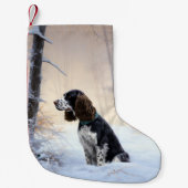 Engelse Springer Spaniel Laat het sneeuwen Kerstmi Kleine Kerstsok (Voorkant)