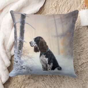 Engelse Springer Spaniel Laat het sneeuwen Kerstmi Kussen