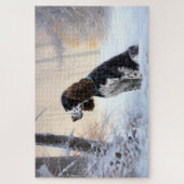 Engelse Springer Spaniel Laat het sneeuwen Kerstmi Legpuzzel (Verticaal)
