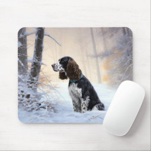 Engelse Springer Spaniel Laat het sneeuwen Kerstmi Muismat