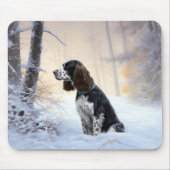 Engelse Springer Spaniel Laat het sneeuwen Kerstmi Muismat (Voorkant)
