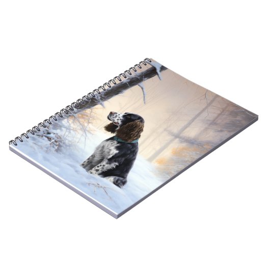 Engelse Springer Spaniel Laat het sneeuwen Kerstmi Notitieboek (Linkerzijde)