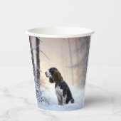 Engelse Springer Spaniel Laat het sneeuwen Kerstmi Papieren Bekers (Voorkant)