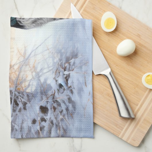 Engelse Springer Spaniel Laat het sneeuwen Kerstmi Theedoek (Quarter Fold)