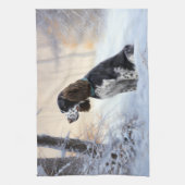 Engelse Springer Spaniel Laat het sneeuwen Kerstmi Theedoek (Verticaal)