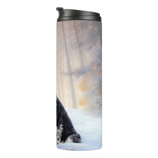Engelse Springer Spaniel Laat het sneeuwen Kerstmi Thermosbeker (Geroteerd rechts)