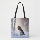 Engelse Springer Spaniel Laat het sneeuwen Kerstmi Tote Bag (Voorkant)