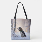 Engelse Springer Spaniel Laat het sneeuwen Kerstmi Tote Bag (Achterkant)