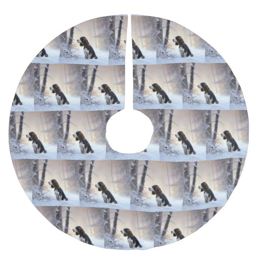Engelse Springer Spaniel Let It Snow Kerstmis Kerstboom Rok (Voorkant)