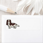 Engelse Springer Spaniel Lever en Witte cartoon Etiket (Insitu)
