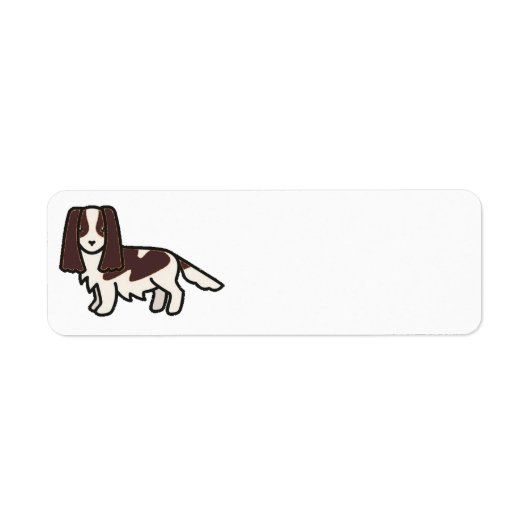 Engelse Springer Spaniel Lever en Witte cartoon Etiket (Voorkant)