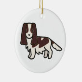 Engelse Springer Spaniel Lever en Witte cartoon Keramisch Ornament (Rechts)