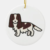 Engelse Springer Spaniel Lever en Witte cartoon Keramisch Ornament (Voorkant)