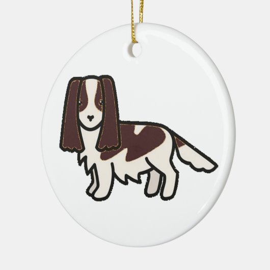 Engelse Springer Spaniel Lever en Witte cartoon Keramisch Ornament (Links)