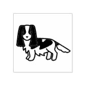 Engelse Springer Spaniel Lever en Witte cartoon Rubberstempel (Afrduk)
