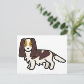 Engelse Springer Spaniel Lever Tri Cartoon Briefkaart (Staand voorkant)
