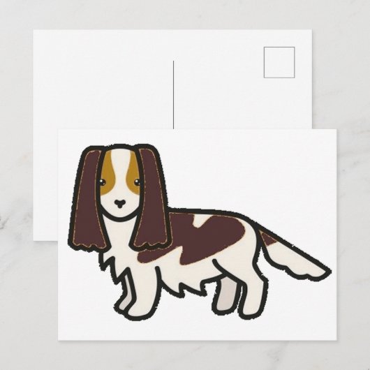 Engelse Springer Spaniel Lever Tri Cartoon Briefkaart (Voorkant / Achterkant)