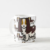 Engelse Springer Spaniel Lever Tri Cartoon Koffiemok (Voorkant links)