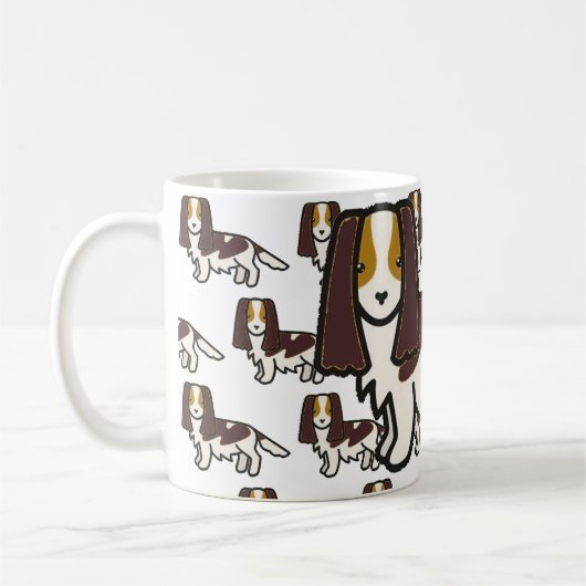 Engelse Springer Spaniel Lever Tri Cartoon Koffiemok (Links)