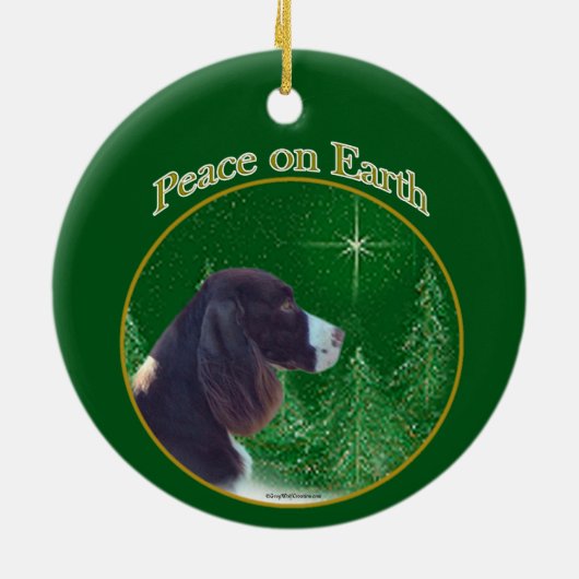 Engelse Springer Spaniel (lever) Vrede Keramisch Ornament (Achterkant)