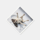 Engelse Springer Spaniel Maakt een Sneeuwengel Servet (Hoek)