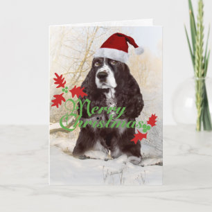 Engelse Springer Spaniel Merry-kerstkaarten Feestdagen Kaart