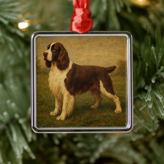 Engelse Springer Spaniel Metalen Ornament (Boom)