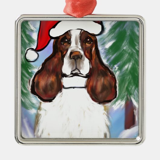 ENGELSE SPRINGER SPANIEL METALEN ORNAMENT (Voorkant)