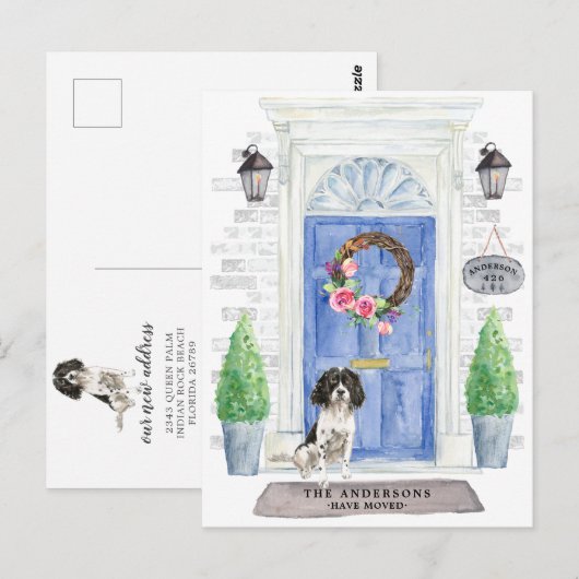 Engelse Springer Spaniel Moving Announement Briefkaart (Voorkant / Achterkant)
