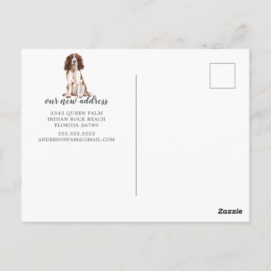 Engelse Springer Spaniel Moving Announement Briefkaart (Achterkant)
