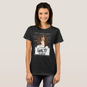 Engelse Springer Spaniel Mugshot Schuldige Hond T-shirt (Voorkant volledig)