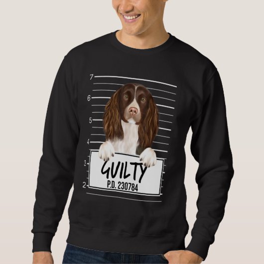 Engelse Springer Spaniel Mugshot Schuldige Hond Trui (Voorkant)