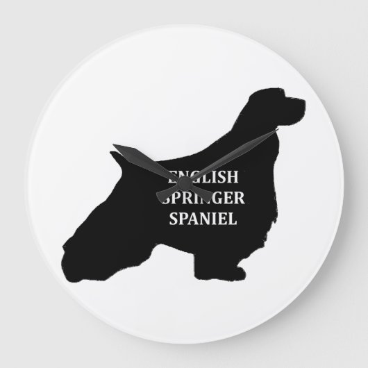 Engelse Springer Spaniel naam Silhouette Grote Klok (Voorkant)