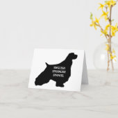 Engelse Springer Spaniel naam Silhouette Kaart (Gele Bloem)