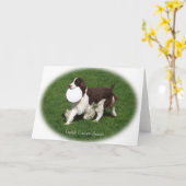 Engelse Springer Spaniel Note Kaart (Gele Bloem)