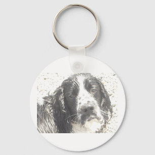 Engelse springer spaniel oneven art.png sleutelhanger