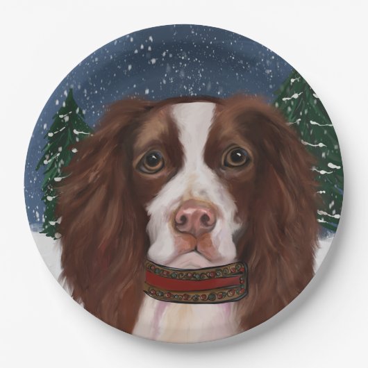 ENGELSE SPRINGER SPANIEL          PAPIEREN BORDJE (Voorkant)