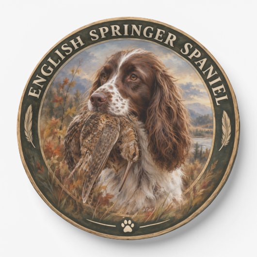 Engelse Springer Spaniel Papieren Bordje (Voorkant)