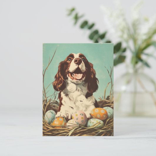 Engelse Springer Spaniel Pasen Briefkaart (Staand voorkant)