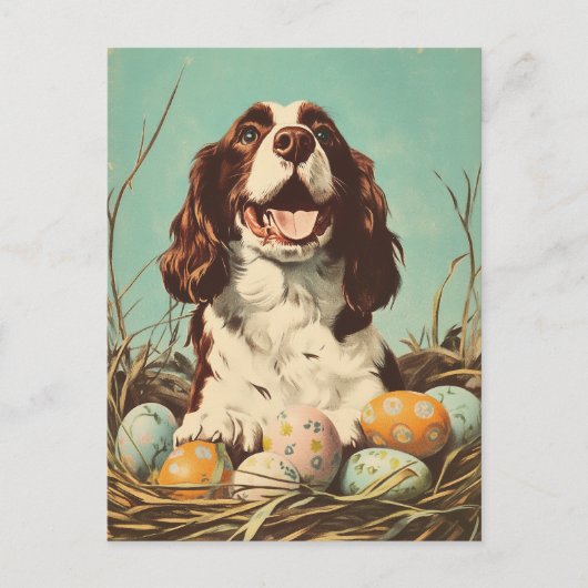Engelse Springer Spaniel  Pasen Briefkaart (Voorkant)