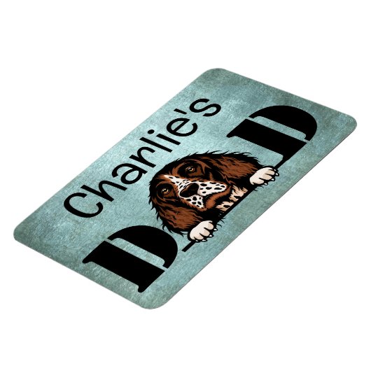 Engelse Springer Spaniel Peeking Personeelsvader Magneet (Linkerzijde)