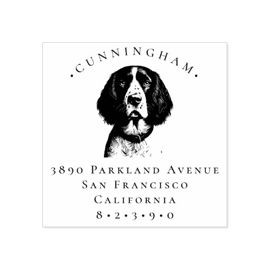Engelse Springer Spaniel Pet Dog Retouradres Rubberstempel (Afrduk)