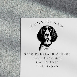 Engelse Springer Spaniel Pet Dog Retouradres Rubberstempel
