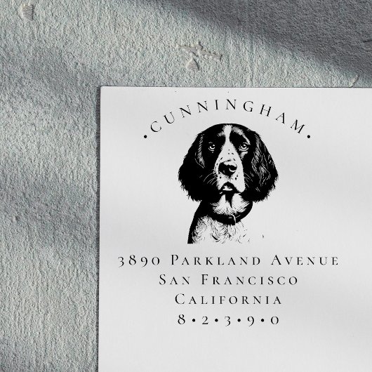 Engelse Springer Spaniel Pet Dog Retouradres Rubberstempel